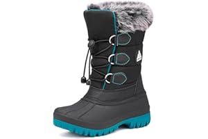 Mishansha Kinder Winterstiefel Gefüttert Wasserdichte Rutschfest Schneestiefel für Mädchen Jungen, Gr.28-38