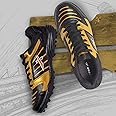 Vector X Striker Cricket Shoes Synthetic Leather Upper/PVC Sole Studs for Men Lace up Closure| Lightweight & Durable Footwear| Ideal for Turf, Ground & Hard Surfaces (Black-Gold, Size: 5)