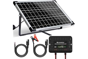 Eco-WORTHY 25 W 12 V solcellsladdarsats med hållare och laddningsregulator | Vattentät design, lämplig för 12 volt?batterier för bil, husbil, båt och motorcykel