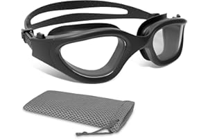 Lunettes de Natation Antibuée Anti-fuite Protection UV Clear View,Lunettes Piscine Polarisée/Non Polarisée pour Hommes Femmes Adultes Adolescents