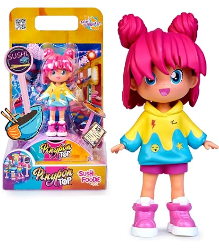 Pinypon TOP Girls Pink, Chica TOP Rosa con Outfit de Street Style, Figura de 11 cm Articulada de Brazos y Piernas, Doble Cara y Ropa y Zapatos Intercambiables, +4 años, Famosa (PNN00300 Pinypon TOP Girls Pink, Chica TOP Rosa con Outfit de Street Style, Figura de 11 cm Articulada de Brazos y Piernas, Doble Cara y Ropa y Zapatos Intercambiables, +4 años, Famosa (PNN00300
