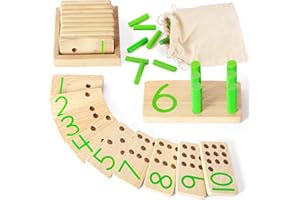 DINORUN Giochi Montessori 3 4 5 Anni Giochi in Legno Giocattoli Educativi Giochi Matematici con Custodia Giochi Didattici Regalo Bambini Bambina 3 4 5 Anni