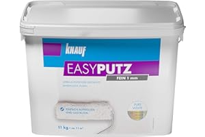 Knauf 696536 Fein 11 kg 1 mm EASYPUTZ, schneeweißer, mineralischer Dekorputz, hochwertig, zum einfachen Aufrollen auf Wand oder Decke im Innenbereich, atmungsaktiv, 1,0 mm Körnung