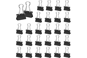 Heyu-Lotus 110 Stück Foldback Klammern 15 mm Klein Papierklammern Büroklammern Metallklammern Binder Clips Vielzweckklammern für Schule, Heim Bürobedarf