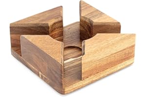 Hanseküche Réchaud en bois - Chauffe-café et thé naturel - Fait à la main - Pour théière, plat et théière - Avec bougie chauffe-plat - Grand réchaud à thé, HKM-2021-16