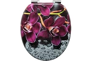 WOLTU Premium WC-Sitz Toilettensitz mit Absenkautomatik, MDF Holzkern, Softclose Scharnier, Desgin Décor Oval