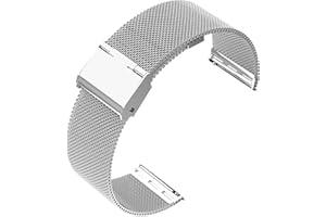 LAHVIU Quick Release Watch Strap,Mesh Woven Metal Watch Band Clasp for Men and Women,Universal Watchband for Smart Watches Fossil Watch strap and Seiko Watches
