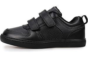 EGGSEED Boys School Shoes Classic Black Leather Shoes Size 12.5uk Little Kids-6.5uk Big Kids