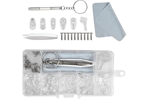 SMATIME 25 par nosków silikonowych, 5 stylów antypoślizgowych nosków do okularów, zestaw naprawczy do okularów z miękkimi, antypoślizgowymi noskami z śrubami i wkrętakiem na większość okularów (przezroczysty)