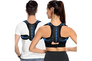DAILIENFUS Posture Corrector Back Straightener for Men Women Breathable Posture Trainer with Adjustable Shoulder Straps Back for Ergonomic Back Support Belt (Black, L)
