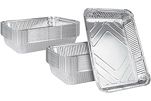 JMIATRY 30 Pcs Large Disposable Aluminium Foil Trays, 31.5x20.5x5cm Tin Foils Tray, Catering Trays Foil Food Containers for Baking, Roasting, BBQ and Cooking