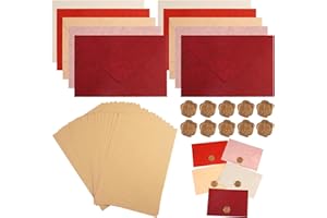 DHISPERARES 20 Feuilles Papier à Lettre avec 10 Enveloppe élégantes et Autocollantes Cire,Joli Ensemble de Papier à Lettres Vintage A5 pour Adultes Lettres de Remerciement, Invitations, Vœux D'anniversaire