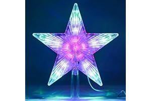 SHENGRUILI Weihnachtsbaum Stern,LED Stern Weihnachtsbaum Topper,Weihnachtsbaumspitze Topper Star,Funkelnden Sterne,Topper Lichter,Baumkronen Lampe,Weihnachtsbaumspitze Dekoration,Weihnachten Dekoration LED