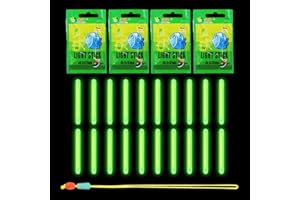 Toulifly Luce da Pesca di Notte, Bastoncini Luminosi per Canna da Pesca, Starlight Pesca, Glow Stick Pesca di Notte, Luci Bobber Pesca Verde Fluorescente Luce, per Pesca Notte (20 Pezzi)
