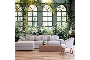 FENDROM Window View White Flower Tapestry Nature Landscape Classic Flower Vine Wall Hanging Party Decorations For Bedroom Living Room Dorm