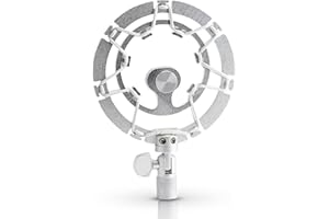 ELAORY Blue Yeti und Yeti Pro & Snowball Mic Kompatibel Mikrofon Spinne mit Popschutz, Aluminium Mikrofonspinne mit Stoßdämpfer-Funktion für klare Tonaufnahmen mit Kondensatormikrofonen Silber