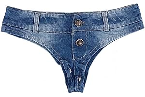 Faringoto Damen Sexy Low Waist Stretch Mini Denim Shorts Hot Pants Clubwear