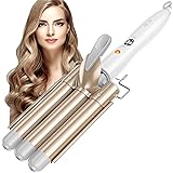3 Barrel Hair Waver BESTOPE Hair Curler Curling Tongs 25mm with 2 Temperature Control 30s Quick Heating for Long or Short Hai