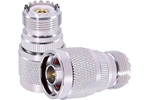 CNARIO N Male to UHF Female Coax Adapter N Connector to PL259 PL-259 SO-239 Coax Adapter for Antenna Wireless LAN Devices RF Coaxial Cable (NOT for TV) 2PCS