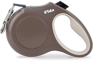 Fida Wysuwana smycz dla psa, wytrzymała smycz do wyprowadzania zwierząt domowych, 3 m, dla małych psów lub kotów do 8 kg, nie plącze się, hamulec ręczny (XS, kawowy)