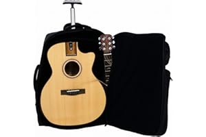 Journey Instruments Solid Sitka Travel Guitar – FF412C Traveling Acoustic-Electric Collapsible Grand Auditorium Guitar – Portable Backpack Case