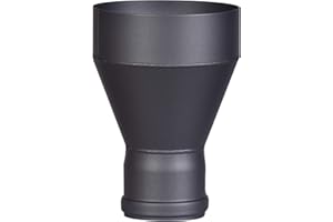 FIREFIX Raccord de transition R150/Ü10 (extension) pour tuyaux de fumée de 2 mm d'épaisseur, laqué noir, de 80 mm à raccord mural de 150 mm