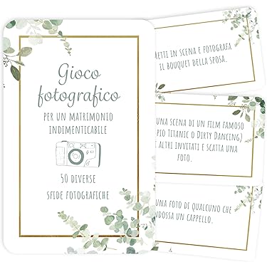 Set 16 Biglietti Gioco Della Scarpa Matrimonio - Con 50 Domande Divertenti E Biglietti Vuoti Personalizzabili