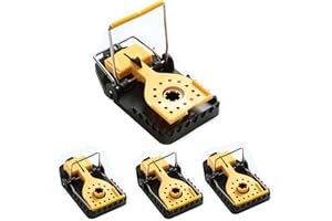 Uflix® Mouse Traps Indoor – Pack of 4 Quick-Snap Reusable Rodent Killers, No Poison, Easy to Clean, Child & Pet Safe Mice Control Traps (11.4 × 5.2 × 5.5 cm)