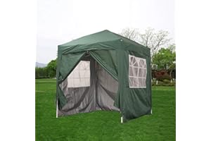Storeinuk 2 X 2m Pop Up Gazebo Waterproof Outdoor Garden Marquee Awning Party Tent Canopy and Carry Bag for Festival Wedding(Green)
