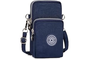 Best World 4 Yu Lightweight Nylon Crossbody Bag Cellphone Wallet for Women Girls Mini Shoulder Purse, Small Bag for Dog Walking with Long Strap