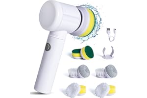 FBBULES 14 pcs Brosses Électriques, Brosse de Nettoyage Électrique sans Fil, Brosse Rotative Rechargeable, Brosse à Récurer Puissante pour la Salle de Bain, la Cuisine, Le Lavabo et Les Chaussures