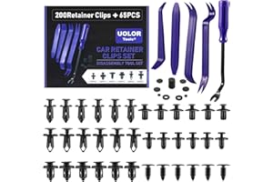 Uolor 265Pcs Kit Rivet Plastique avec 6 Types de Pinces de Garniture de Porte et Clips pour Pare-Chocs avec Outil de Démontage