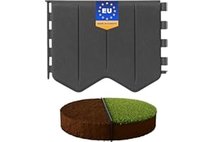 GARDENIX Easy to Install Lawn Edging Grey Plastic 10.3 m / 33.8 ft - Flower Bed Edging Without Digging - Flower Bed Border Plastic Made of Recycled Material - Flexible and Durable, Made in the EU