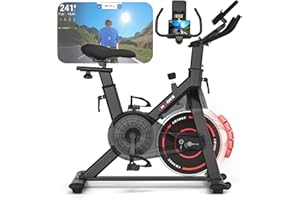 ‎CHAOKE [UPGRADE] Heimtrainer Fahrrad mit APP, CHAOKE Hometrainer Fahrrad, Leises, Stufenlos Einstellbares Magnetsystem, Ergometer Heimtrainer mit LCD-Display, Indoor Fitnessbike für Zuhause, Bis 150KG