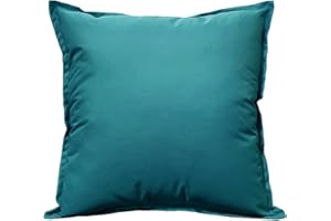 Olivia Rocco Coussin d'extérieur imperméable rembourré carré pour banc de jardin, 43 x 43 cm, bleu sarcelle