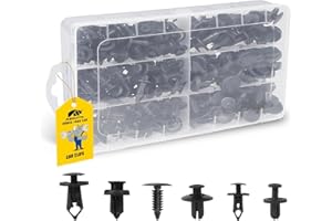 MIKKUPPA 190 Stück Universal Auto Befestigungsclips, 6 Arten Karosserie Clips Kunststoff Spreiznieten Clipssatz für Automobile