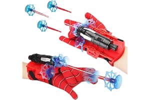 DAIREN Juego de 2 Spider Launcher Glove, Lanzador Glove de Héroes, Guantes Niño Lanza Telarañas Launcher Glove,Juguetes Educativos Divertidos,para Launcher Glove Infantiles para Fiestas de Cosplay (Roja)