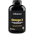 Omega 3, Olio di Pesce Omega3 2000mg ad Alto Dosaggio con 700 mg EPA e 500 mg DHA per Porzione, 200 Olio di Pesce Omega 3 Cap