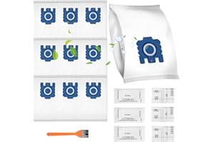 ACREDITCH 10 Sacs Aspirateur Compatibles avec Miele Hyclean GN Sacs pour Classic C1 Complete C3/C2, S2 S4 S5 S6 S8 Series d'aspirateur Sacs à Poussière de Rechange avec 6 Filtres et 1 Brosse