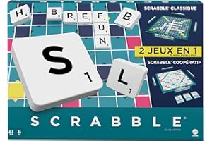 Mattel Games Scrabble Jeu De Société Familial avec 2 Modes De Jeu, 50 Cartes Objectif Incluses, pour 2 À 4 Joueurs, Version Française, Jouet Enfant, A Partir De 10 Ans, HWD44