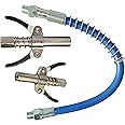 Inditrust 2pc Double handle Grease Gun Coupler with 1pc 30cm Hose 10000 PSI compatible with All Grease Guns 1/8"