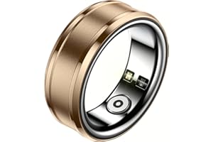 feifuns Smart Rings Wearable, Fitness Trackers with Multiple Sport Modes, Sleep Tracking - Heart Rate - Blood Oxygen - Temperature Trends - IP68 Waterproof (Gold, 10#)