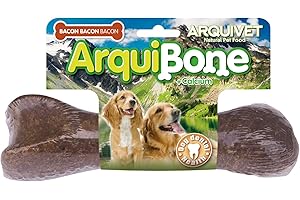 ARQUIVET - Hueso para masticar de Bacon 20 cm - 265 g - Snack natural para perros - Alimento complementario para perros