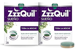 ZzzQuil Toda la Noche con Melatonina, Valeriana y Vitamina B6, Ayuda a dormir rápidamente*, Liberación prolongada durante 8 horas, 56 comprimidos