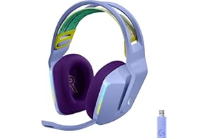 Logitech G G733 LIGHTSPEED Wireless Gaming Headset with suspension headband, LIGHTSYNC RGB, Blue VO,CE mic technology and PRO-G audio drivers, Lightweight, 29 Hour battery life, 20m range - Lilac