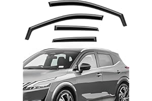 GEARMONSTER Deflectores de viento compatibles con Nissan Qashqai III 2021-2024 Protector de lluvia para ventana de coche, deflectores de lluvia integrados, deflectores de viento integrados, 4 unidades