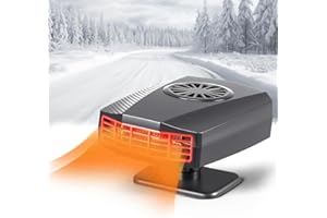 Katroiy Portable 12 Volt Car Heaters for Vehicle, 2 in 1 Fast Heating Car Heater that Plugs into Cigarette Lighter, Car Windshield Defroster Demister for Cars, SUV