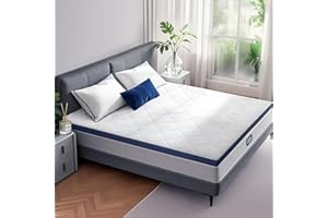 ‎SEZMOONSI SEZMOONSI Topper 140 x 200 cm, H3-H4 7.5 cm Height, Hypoallergenic & Breathable Cold Foam Mattress Topper, Comfortable Mattress Topper for Box Spring Bed, Caravan, Sofa Bed, with Washable 3D Mesh