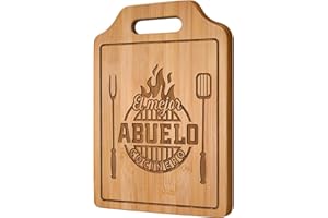 Giftasy Regalo Abuelo, Regalo Abuelo Navidad - Tabla de Cortar de Bambú Grabada, Regalos Cumpleaños Originales, Regalos Dia del Padre