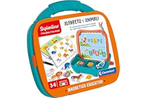 Clementoni Sapientino - Valigetta Magnetica Alfabeto e Animali, Gioco Educativo per Bambini 3-6 Anni, con Lavagna e 30 Schede per Apprendere Lettere e Parole, Made in Italy, Lingua Italiana, 16714